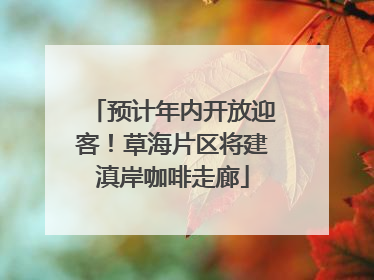 预计年内开放迎客！草海片区将建滇岸咖啡走廊